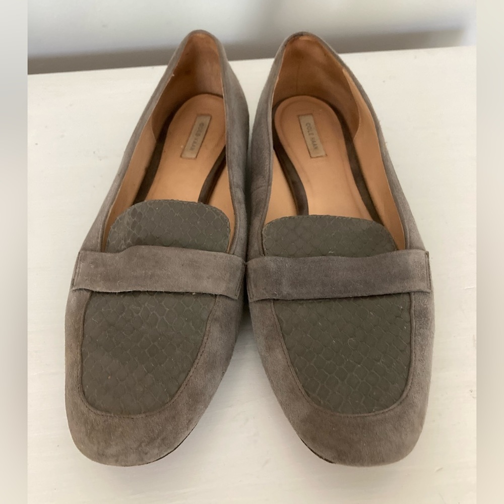 Cole Haan Gray/Lavender suede flats